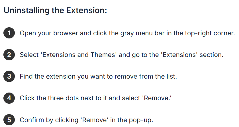 Uninstall Instructions